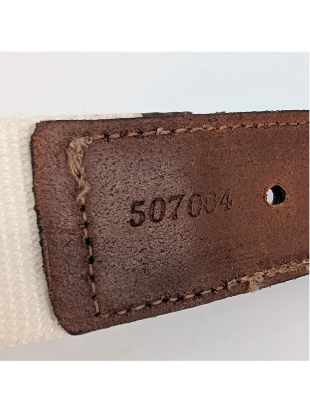 Martin Dingman Country Club White Webbing Belt Leather Trim Men’s 42 Golfcore